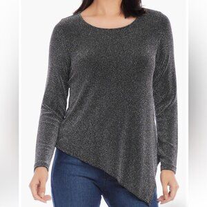 Karen Kane asymmetrical All That Glitters long sleeve top